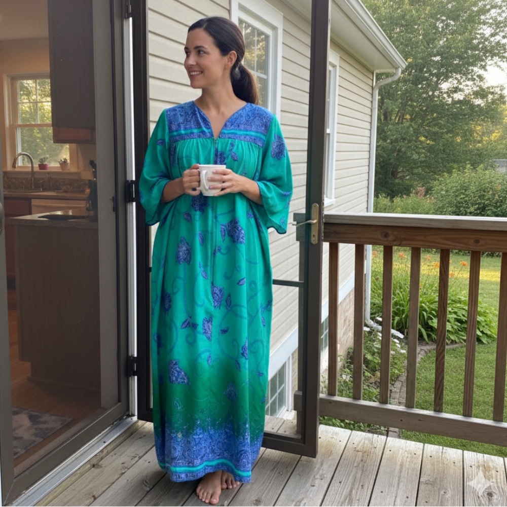 Vintage 70s Krist Gudnason of California Lounge Dress - Size Medium